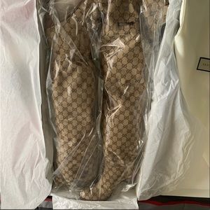 Gucci Canvas LogoThigh High Boots